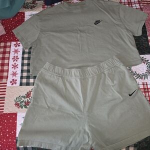 Nike Sage Green Tee and Shorts Set
